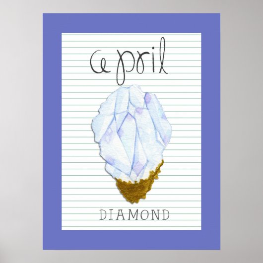 Affiche d'art de diamant de pierre de naissance d' (Devant)