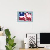 Affiche d'art de drapeau américain agité (Bureau à domicile)