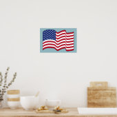 Affiche d'art de drapeau américain agité (Cuisine)