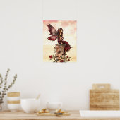 Affiche d'art de fantaisie de fée de rose écarlate (Cuisine)