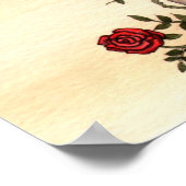 Affiche d'art de fantaisie de fée de rose écarlate (Coin)