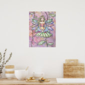Affiche d'art de fée de fleurs de jardin (Cuisine)