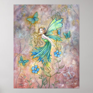 Affiche d'art de fée de jardin enchanté