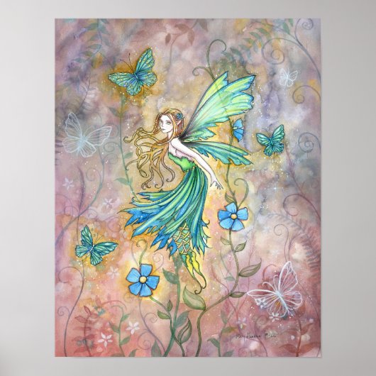 Affiche d'art de fée de jardin enchanté (Devant)