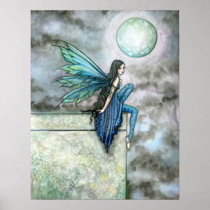 Affiche d'art de fée de nuit gothique