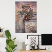 Affiche d'art de fée et de dragon par Molly Harris (Bureau à domicile)