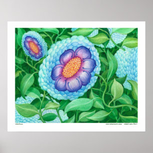 Affiche d'art de fleur de bulle