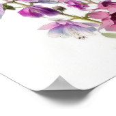 Affiche d'art de fleur de Delphinium rose (Coin)