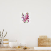 Affiche d'art de fleur de Delphinium rose (Cuisine)