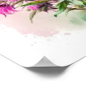 Affiche d'art de fleur de monarde rose (Coin)
