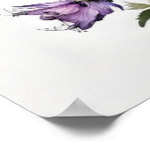 Affiche d'art de fleur de pied-d'alouette pourpre (Coin)