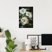 Affiche d'art de fleur d'Hibiscus blanc (Bureau à domicile)