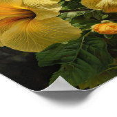 Affiche d'art de fleur d'hibiscus jaune (Coin)