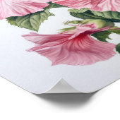 Affiche d'art de fleur d'hibiscus rose (Coin)