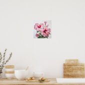 Affiche d'art de fleur d'hibiscus rose (Cuisine)