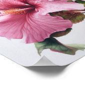 Affiche d'art de fleur d'hibiscus rose (Coin)