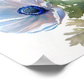Affiche d'art de fleurs d'anémone bleue (Coin)