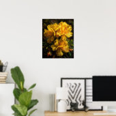 Affiche d'art de fleurs d'Azalée Jaune (Bureau à domicile)
