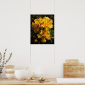 Affiche d'art de fleurs d'Azalée Jaune (Cuisine)