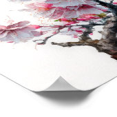 Affiche d'art de fleurs de cerisier rose (Coin)