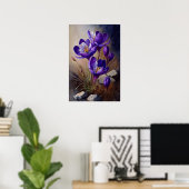 Affiche d'art de fleurs de crocus violettes (Bureau à domicile)