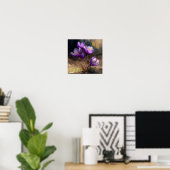 Affiche d'art de fleurs de crocus violettes (Bureau à domicile)