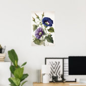 Affiche d'art de fleurs de gloire du matin violet (Bureau à domicile)