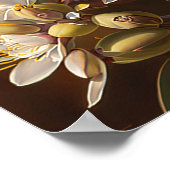 Affiche d'art de fleurs de Jojoba blanches (Coin)