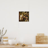 Affiche d'art de fleurs de Jojoba blanches (Cuisine)