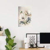 Affiche d'art de fleurs de pavot blanches (Bureau à domicile)
