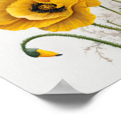 Affiche d'art de fleurs de pavot jaune (Coin)