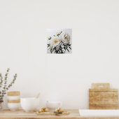 Affiche d'art de fleurs de Pivoine Blanche (Cuisine)