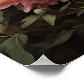 Affiche d'art de fleurs de pivoine rose (Coin)