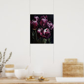 Affiche d'art de fleurs de tulipe violette (Cuisine)