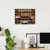 AFFICHE D'ART DE GRAIN DE CAFÉ (Bureau à domicile)