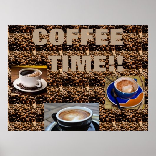 AFFICHE D'ART DE GRAIN DE CAFÉ (Devant)