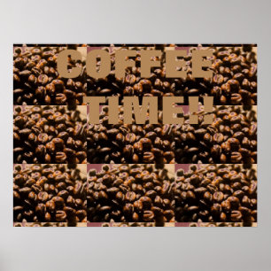 AFFICHE D'ART DE GRAIN DE CAFÉ