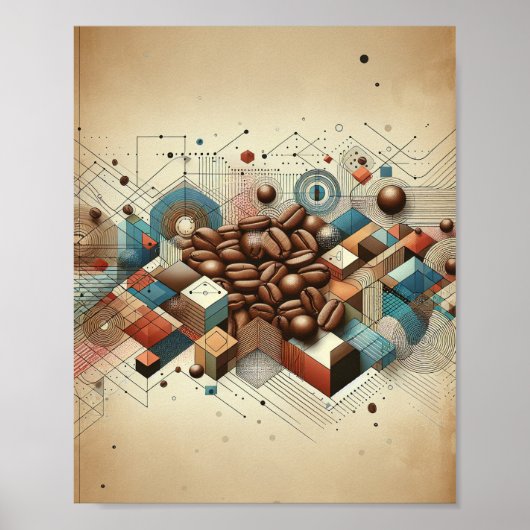 Affiche d'art de grains de café (Devant)