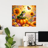 Affiche d'art de grenouille (Bureau à domicile)