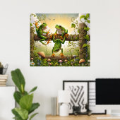 Affiche d'art de grenouille (Bureau à domicile)