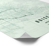 Affiche d'art de la carte de Boise dans les tons s (Coin)