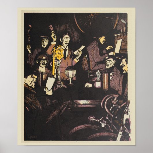 Affiche d'art de la course de la poste de vélo Vin (Devant)