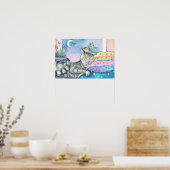 Affiche d'art de la fée fantaisiste et du chat tig (Cuisine)