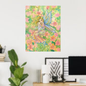 Affiche d'art de la fée mère et bébé (Bureau à domicile)