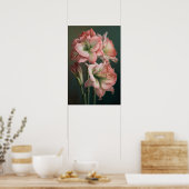 Affiche d'art de la fleur d'amaryllis rose (Cuisine)