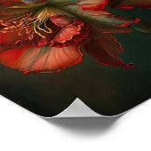 Affiche d'art de la fleur d'amaryllis rouge (Coin)