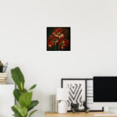 Affiche d'art de la fleur d'amaryllis rouge (Bureau à domicile)