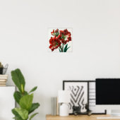 Affiche d'art de la fleur d'amaryllis rouge (Bureau à domicile)