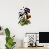 Affiche d'art de la fleur de pensée Pensées (Bureau à domicile)