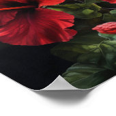 Affiche d'art de la fleur d'Hibiscus rouge (Coin)